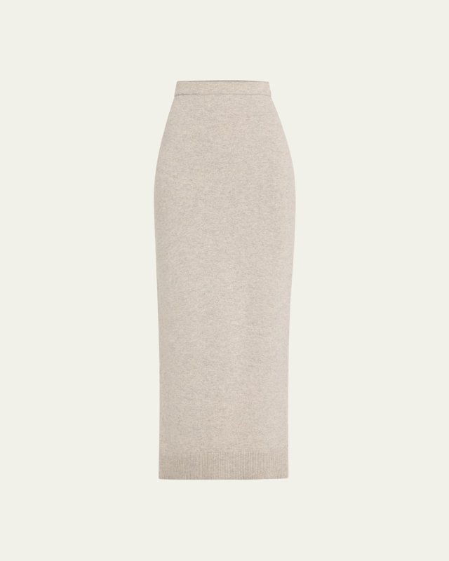 Back Slit Cashmere Maxi Skirt